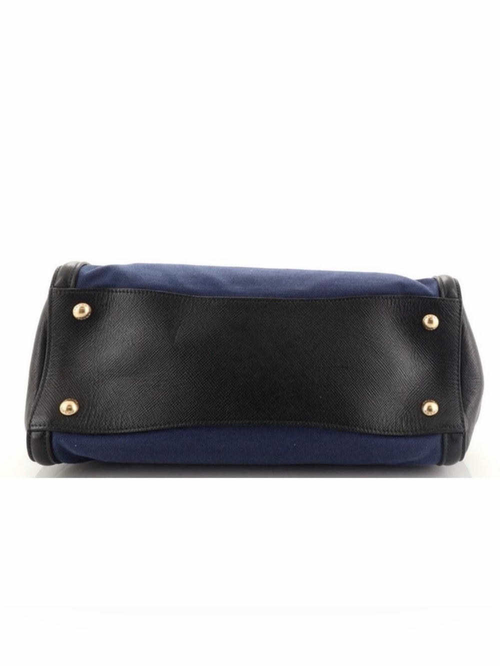 #R30 PRADA Milano Bicolour Saffiano Trimmed (Org $1,850USD) Canvas #Leather Bag - Picture 5 of 8